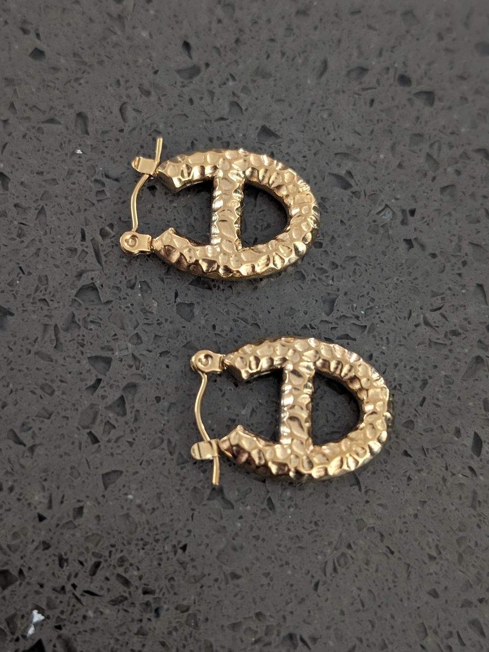 Gold-Tone Hammered CD Hoop Earrings - Women's Jewelry